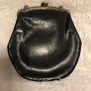 Vintage Black Leather Clutch